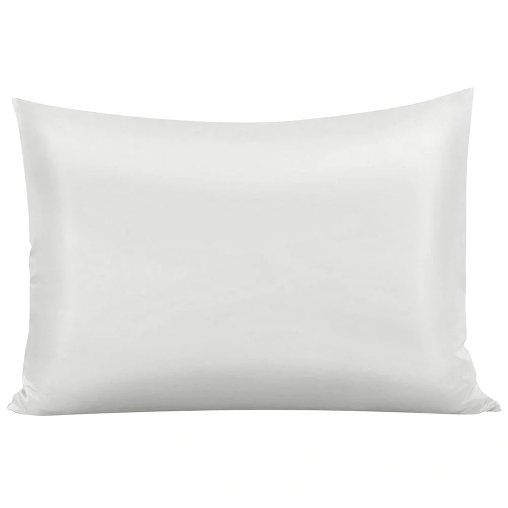 Satin Silky Soft Bed Pillowcase Protector for Hair and Skin Standard, White